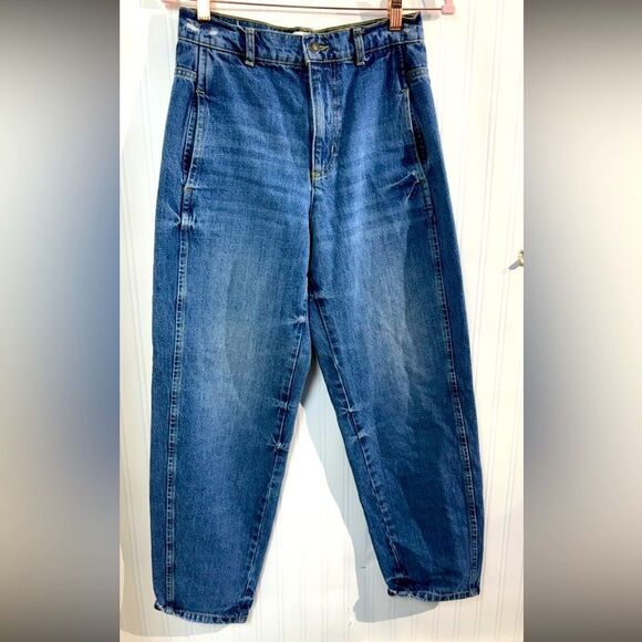 Zara Indigo Blue Denim Jeans Sz 4 - Picture 1 of 5